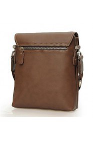 Men's Soft PU Leather Flap Top Casual Business Crossbody Bag