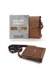 Men's Soft PU Leather Flap Top Casual Business Crossbody Bag