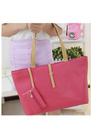 Women PU Baguette Tote White / Pink / Yellow / Black