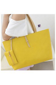 Women PU Baguette Tote White / Pink / Yellow / Black