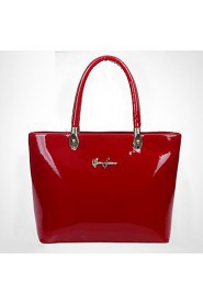 Women Patent Leather Barrel Shoulder Bag / Tote Beige / Blue / Red / Black