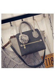 Women PU Baguette Tote Gray / Black / Khaki