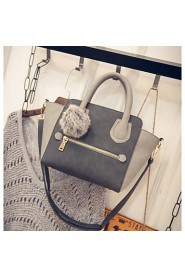 Women PU Baguette Tote Gray / Black / Khaki