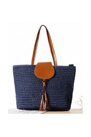 Women Straw Shopper Tote Beige / Blue / Green / Brown