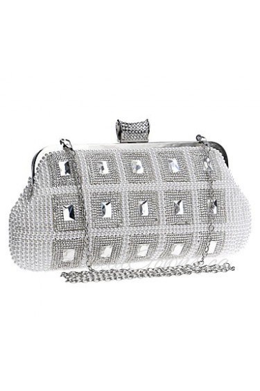 Women Pearl Diamonds Evening Bag