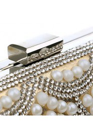 Women Elegant High grade Pearl Diamonds Evening Bag