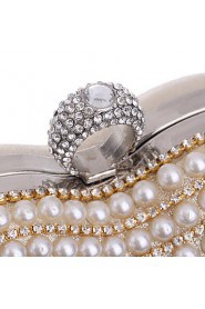 Women Tassel Heart shape Pearl Diamonds Evening Bag