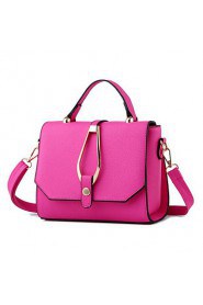 Women PU Flap Shoulder Bag Pink / Purple / Blue / Green / Red / Gray / Black