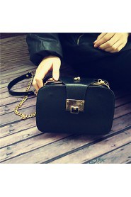 Women PU Baguette Shoulder Bag Black