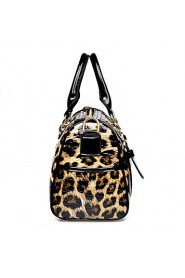 Women PU Duffel Shoulder Bag / Tote Animal Print