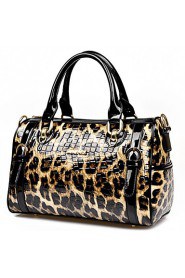 Women PU Duffel Shoulder Bag / Tote Animal Print