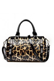 Women PU Duffel Shoulder Bag / Tote Animal Print