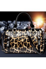 Women PU Duffel Shoulder Bag / Tote Animal Print