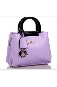 Women PU Shopper Tote White / Pink / Purple / Blue / Green / Black