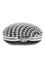 Women Heart shaped Pearl Diamonds Evening Bag