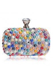 Women Pearl Diamonds Evening Bag