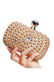 Women Pearl Diamonds Evening Bag