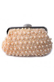 Women Pearl Lace Flowers Diamonds Evening Bag