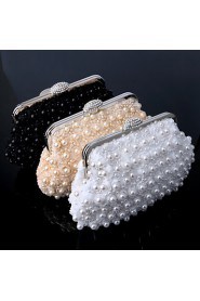 Women Pearl Lace Flowers Diamonds Evening Bag