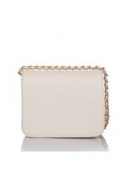 Women Cowhide Baguette Shoulder Bag White