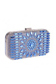 Women PU Baguette Clutch / Evening Bag / Wallet / Coin Purse Blue / Gold / Silver