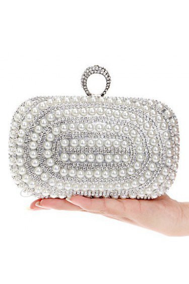 Women Metal Minaudiere Evening Bag Gold / Silver / Black