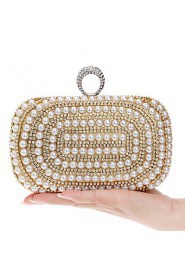 Women Metal Minaudiere Evening Bag Gold / Silver / Black