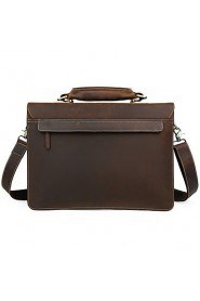 Men's Thick Bull Briefcase Heavy Duty Messenger Bag With Leather