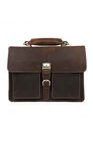 Men's Thick Bull Briefcase Heavy Duty Messenger Bag With Leather