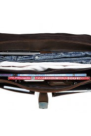 Men's Thick Bull Briefcase Heavy Duty Messenger Bag With Leather