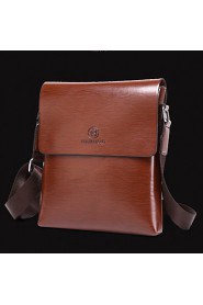 Men Cowhide Messenger Shoulder Bag Brown / Khaki