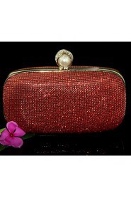 Women Satin Minaudiere Clutch / Evening Bag Gold / Red / Silver / Gray / Black