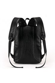 Men PU Bucket Backpack / School Bag / Travel Bag Black