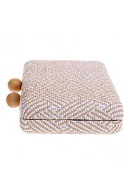 Women Personality Geometric Pattern Woven Evening Bag