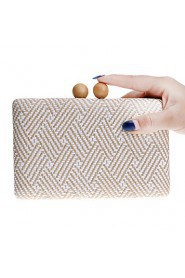 Women Personality Geometric Pattern Woven Evening Bag