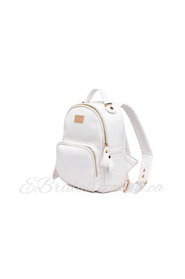 Women PU / leatherette Saddle Backpack White / Pink / Purple / Blue / Red / Gray / Black