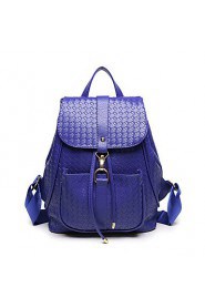 Women PU Bucket Backpack / School Bag / Travel Bag Blue / Gold / Red / Black