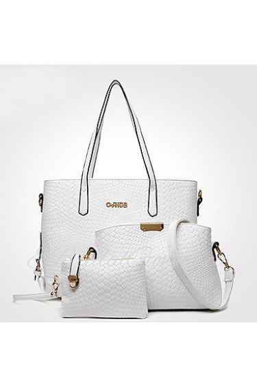 Women PU Barrel Shoulder Bag / Tote / Satchel / Clutch White / Blue / Gold / Black