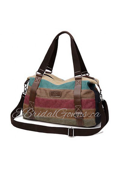 Women Canvas Duffel Shoulder Bag / Tote / Satchel / Sports & Leisure Bag / Travel Bag Multi color