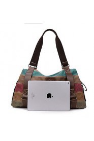 Women Canvas Duffel Shoulder Bag / Tote / Satchel / Sports & Leisure Bag / Travel Bag Multi color