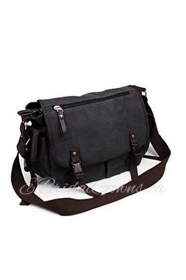 Men's Canvas Weekend Bag Shoulder Bag Brown/Black