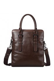 Men Briefcase Top Grade Genuine Leather Business Handbag Vintage First Layer Cowhide Shoulder Bags Brown