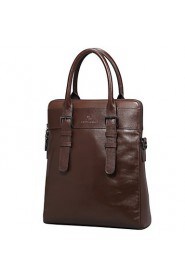 Men Briefcase Top Grade Genuine Leather Business Handbag Vintage First Layer Cowhide Shoulder Bags Brown