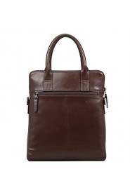 Men Briefcase Top Grade Genuine Leather Business Handbag Vintage First Layer Cowhide Shoulder Bags Brown