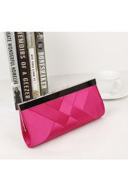 Women Silk / Metal Minaudiere Clutch / Evening Bag Beige / Purple / Red / Black / Fuchsia