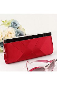 Women Silk / Metal Minaudiere Clutch / Evening Bag Beige / Purple / Red / Black / Fuchsia