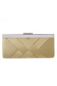 Women Silk / Metal Minaudiere Clutch / Evening Bag Beige / Purple / Red / Black / Fuchsia