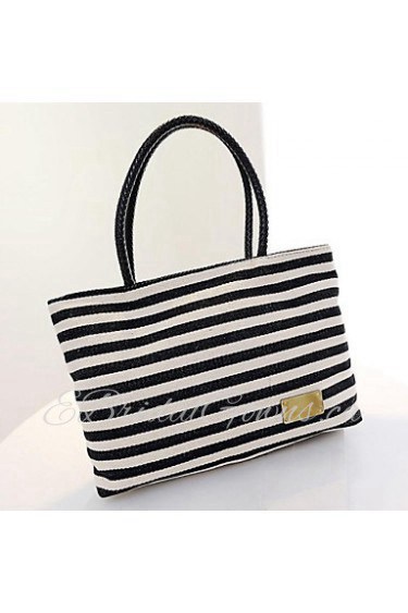 Women's Woven Handles Stripes Casual Tote (More Colors)