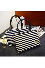 Women's Woven Handles Stripes Casual Tote (More Colors)