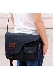 Men's Canvas Messenger Shoulder Bag Blue/Brown/Black